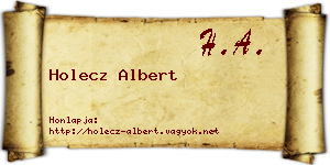 Holecz Albert névjegykártya